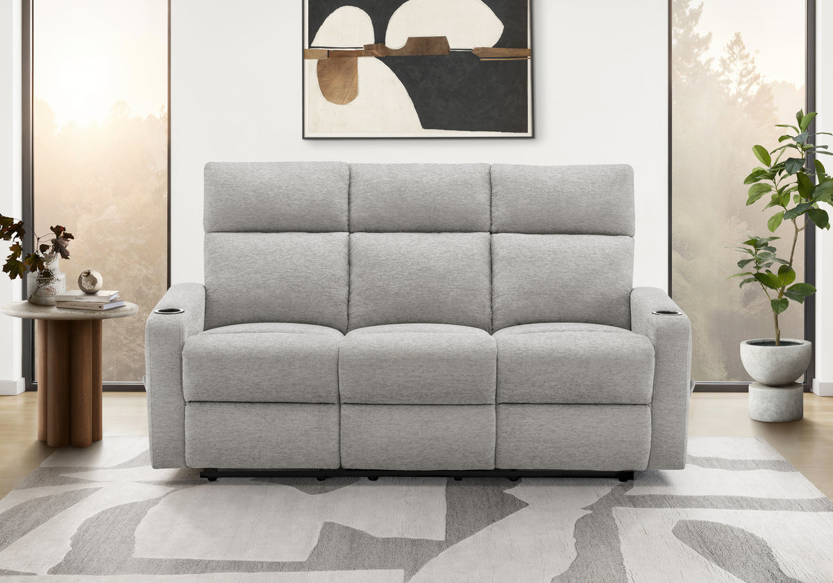 Jolie Grey Fabric Aotansi Reclining Sofa | Ortholuxe Home