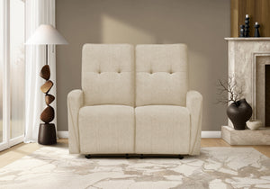 Monaco Beige Fabric Breeze Reclining Love Seat | Ortholuxe Home