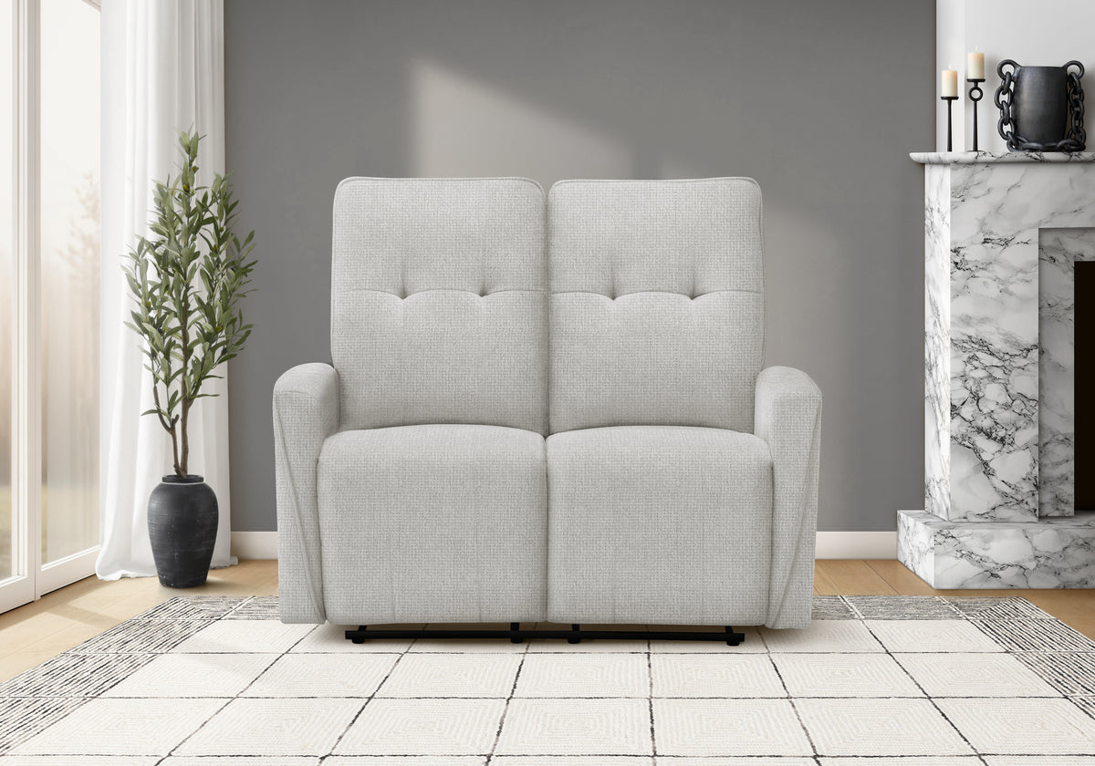 Naples Grey Fabric Breeze Reclining Love Seat | Ortholuxe Home