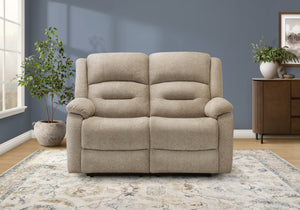 Sorrento Beige Fabric Sky Reclining Love Seat | Ortholuxe Home