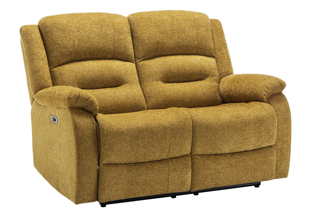 Sorrento Gold Fabric Sky Reclining Love Seat | Ortholuxe Home - Photo 4