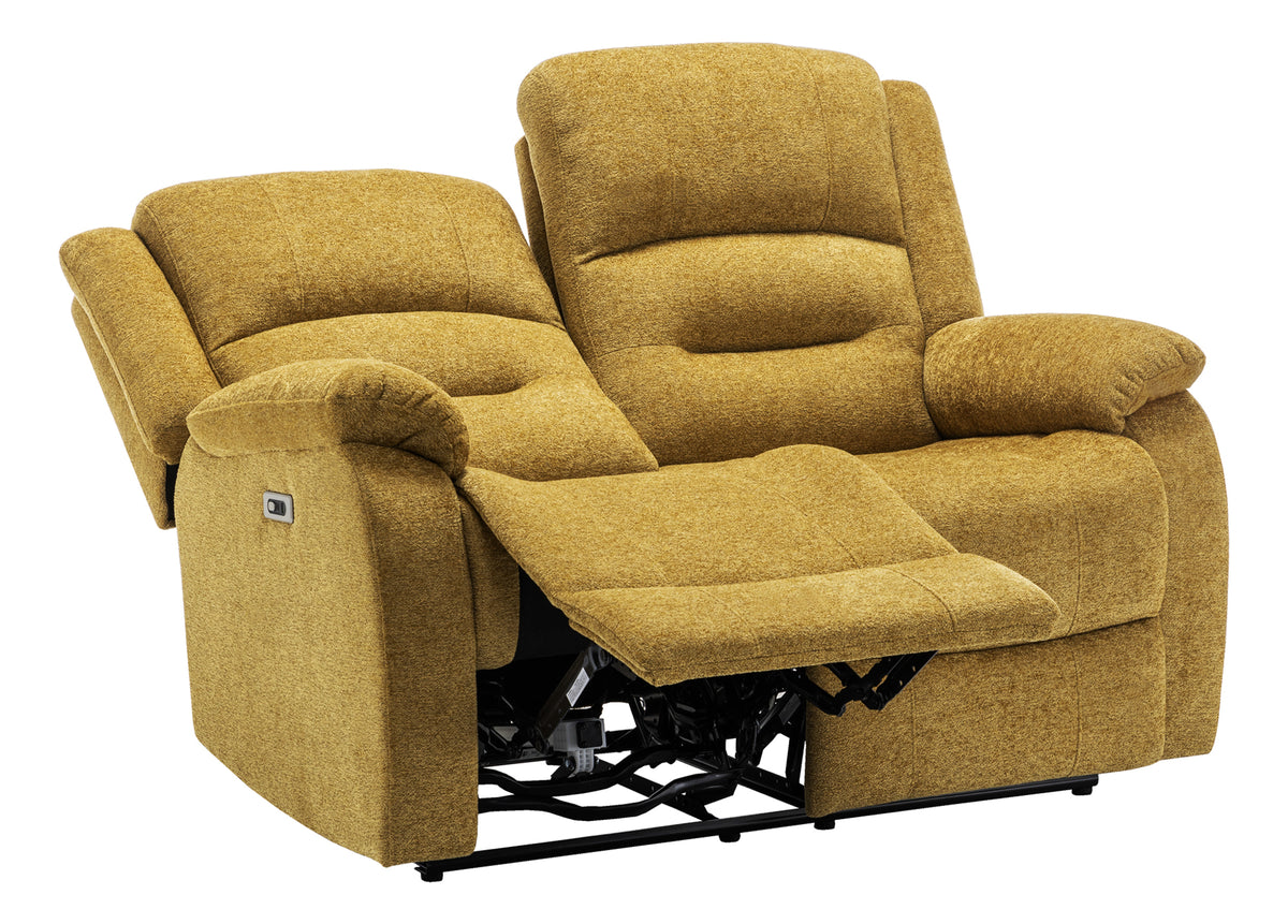 Sorrento Gold Fabric Sky Reclining Love Seat | Ortholuxe Home - Photo 6