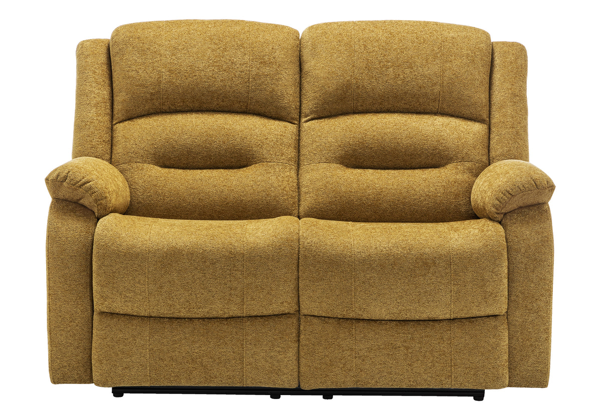 Sorrento Gold Fabric Sky Reclining Love Seat | Ortholuxe Home - Photo 3