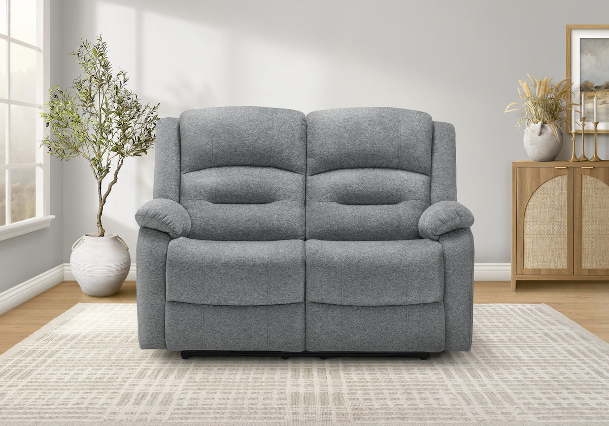 Sorrento Blue Fabric Sky Reclining Love Seat | Ortholuxe Home