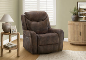 Umbria Brown PU Tjb-061 Reclining Chair | Ortholuxe Home