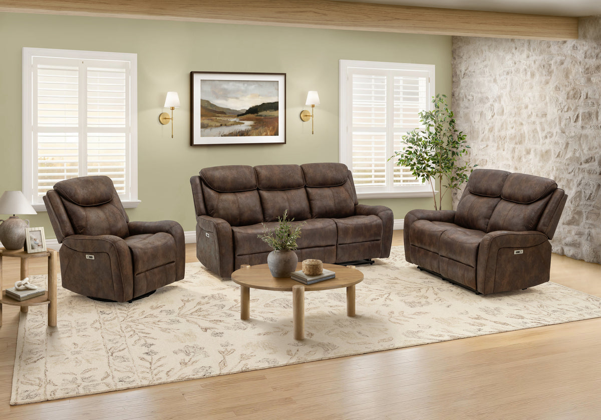 Vienna Brown PU Reclining Love Seat | Ortholuxe Home - Photo 2