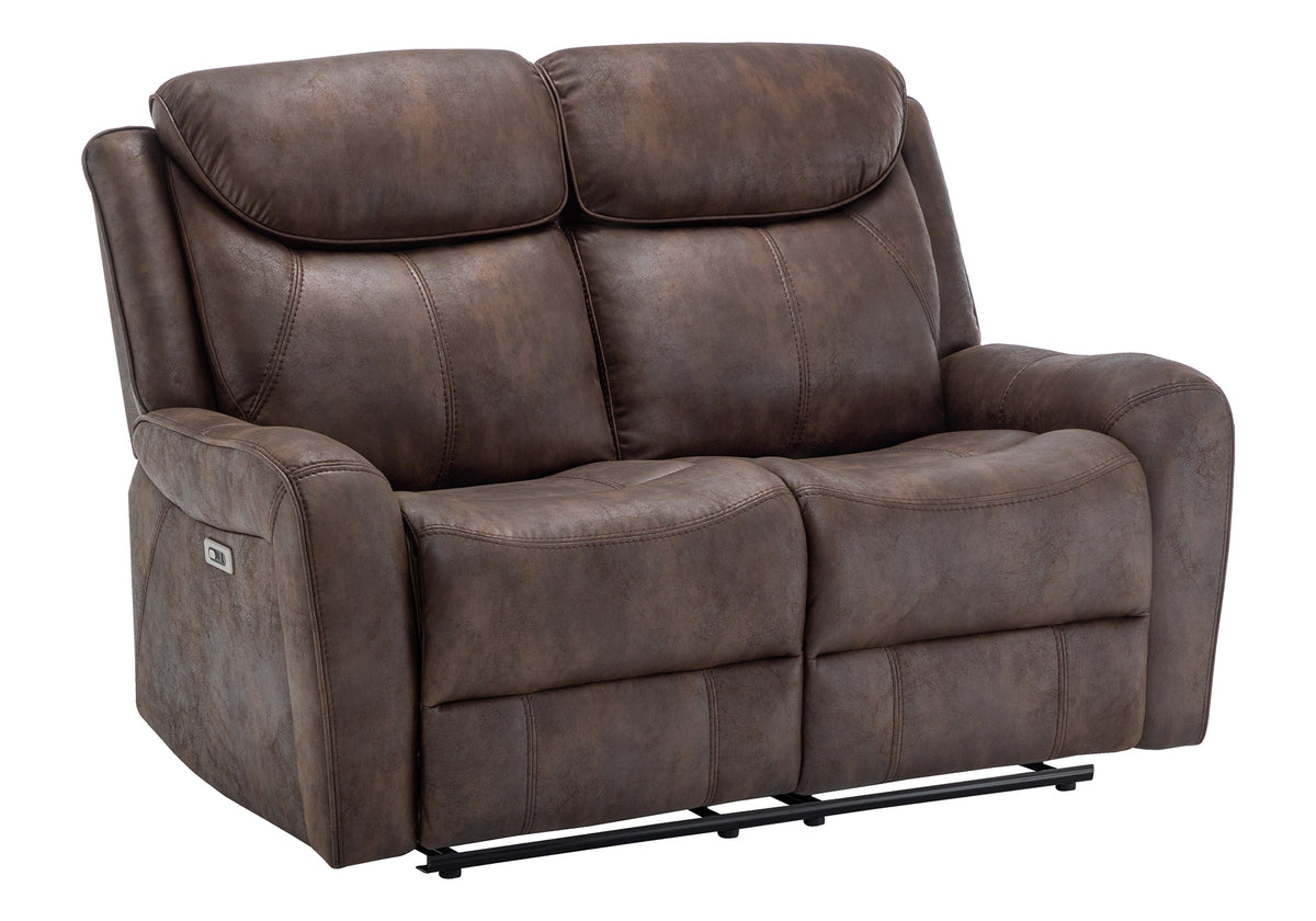 Vienna Brown PU Reclining Love Seat | Ortholuxe Home - Photo 4