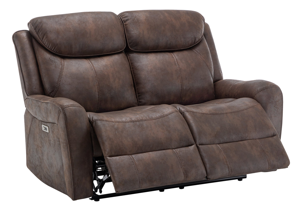 Vienna Brown PU Reclining Love Seat | Ortholuxe Home - Photo 5