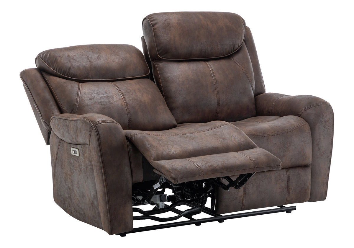 Vienna Brown PU Reclining Love Seat | Ortholuxe Home - Photo 6