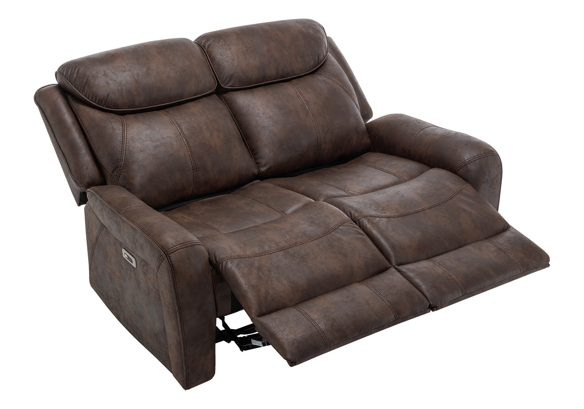 Vienna Brown PU Reclining Love Seat | Ortholuxe Home - Photo 7