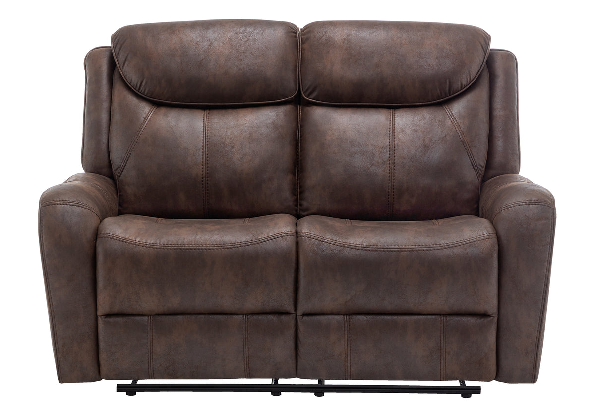 Vienna Brown PU Reclining Love Seat | Ortholuxe Home - Photo 3