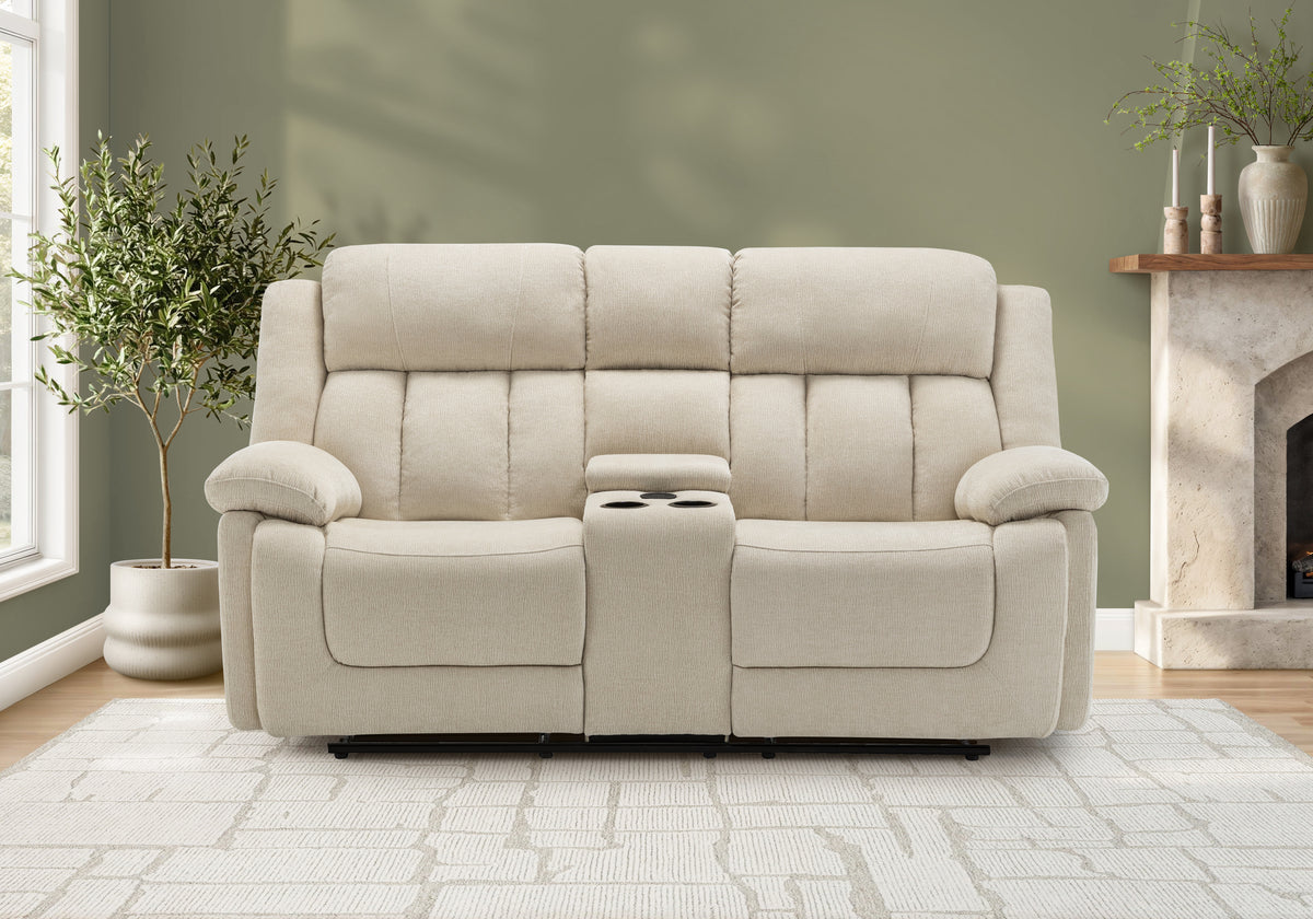 Zephyr Beige City Reclining Love Seat | Ortholuxe Home