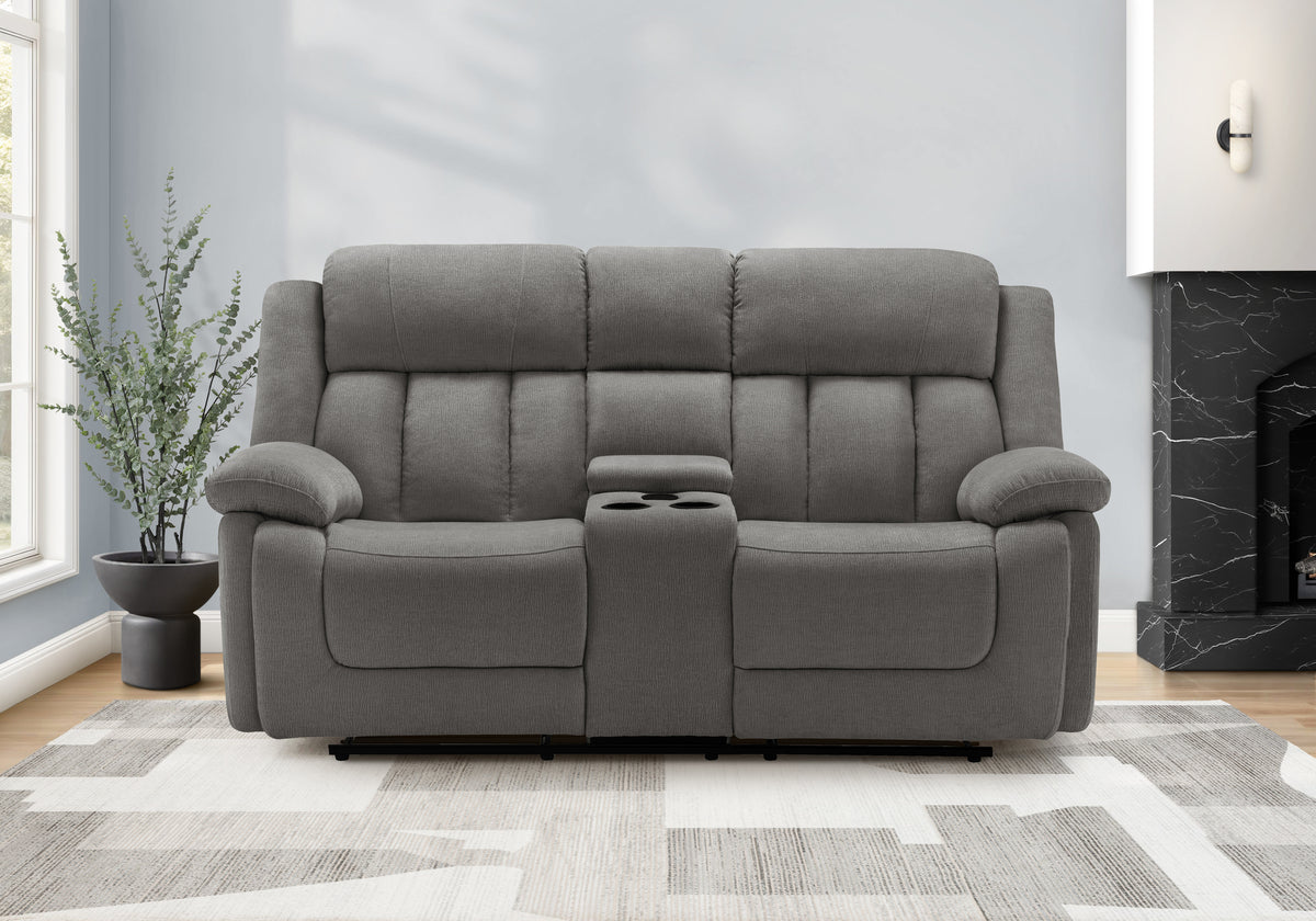 Amalfi Grey City Reclining Love Seat | Ortholuxe Home