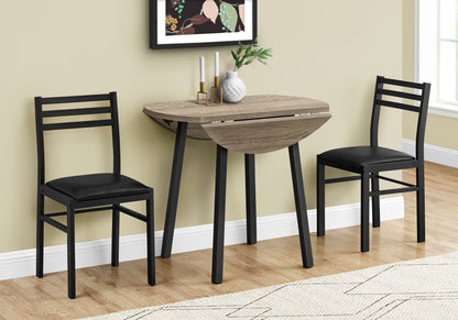 Mira Dark Taupe & Black Metal Dining Set (Set of 3) | Ortholuxe Home