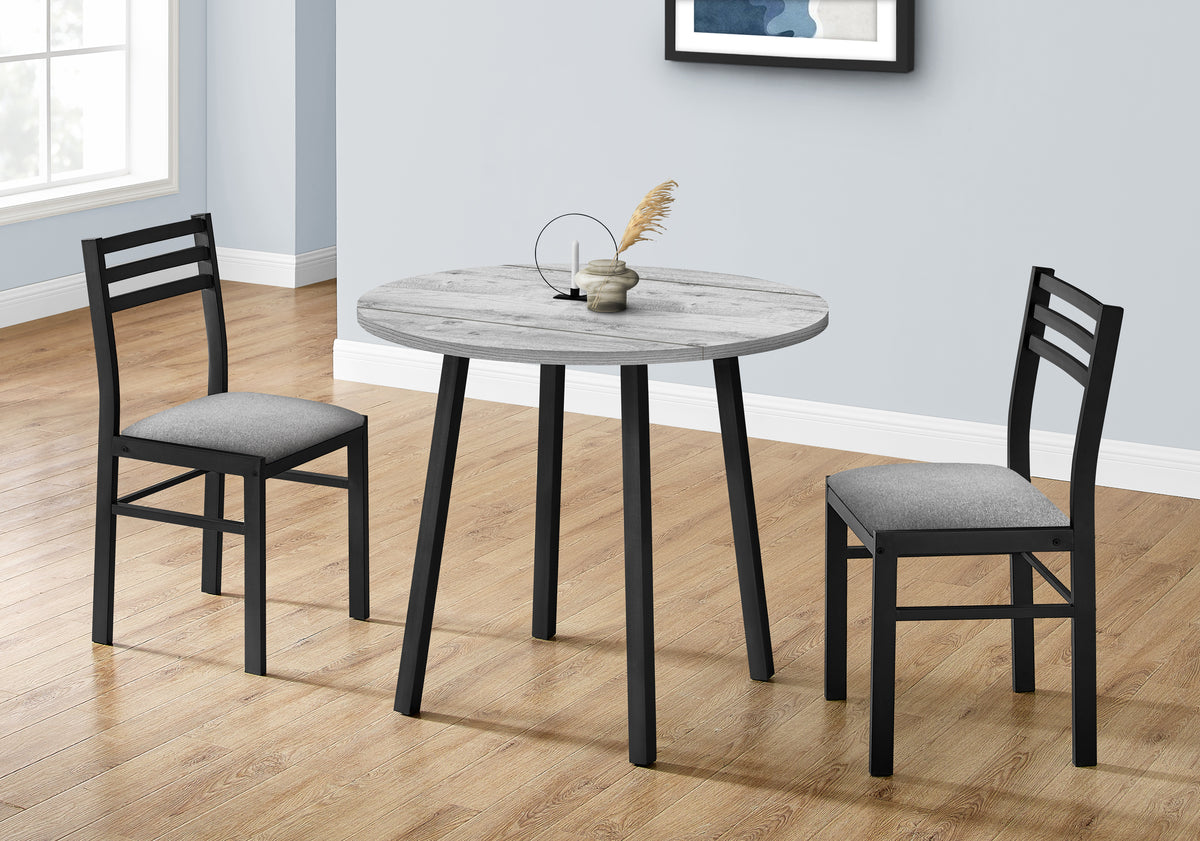 Mira Grey & Black Metal Dining Set (Set of 3) | Ortholuxe Home - Photo 2