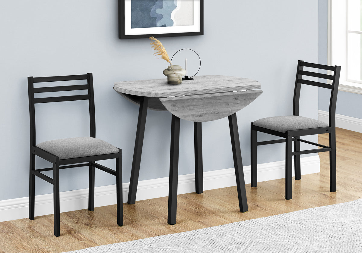 Mira Grey & Black Metal Dining Set (Set of 3) | Ortholuxe Home