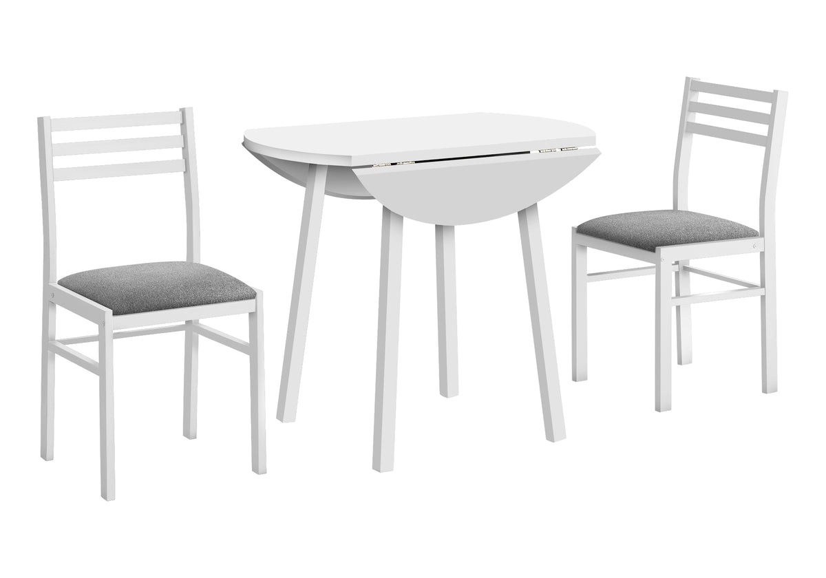 Nolan White Metal Dining Set (Set of 3) | Ortholuxe Home - Photo 3