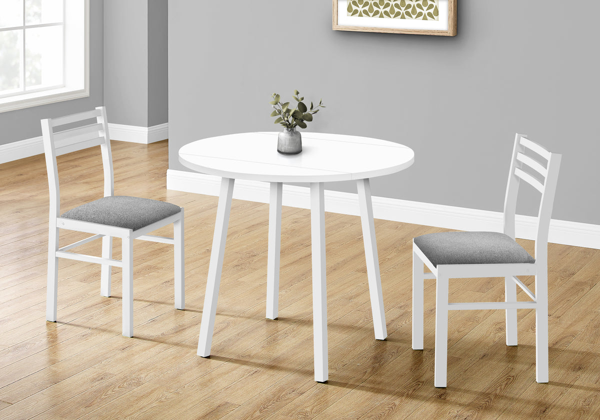 Nolan White Metal Dining Set (Set of 3) | Ortholuxe Home - Photo 2