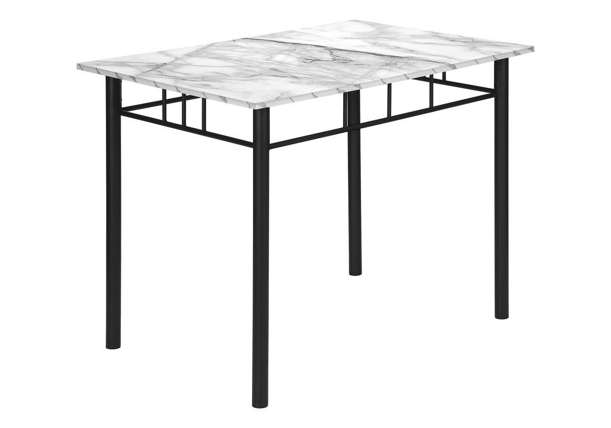 Nolan White Marble & Black Metal Dining Set (Set of 5) | Ortholuxe Home - Photo 4