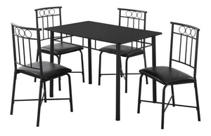 Nolan Black Metal Dining Set (Set of 5) | Ortholuxe Home - Photo 2