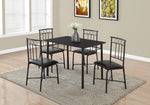 Nolan Black Metal Dining Set (Set of 5) | Ortholuxe Home