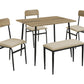 Olympia Rustic Oak & Black Metal Dining Set (Set of 5) | Ortholuxe Home - Photo 2