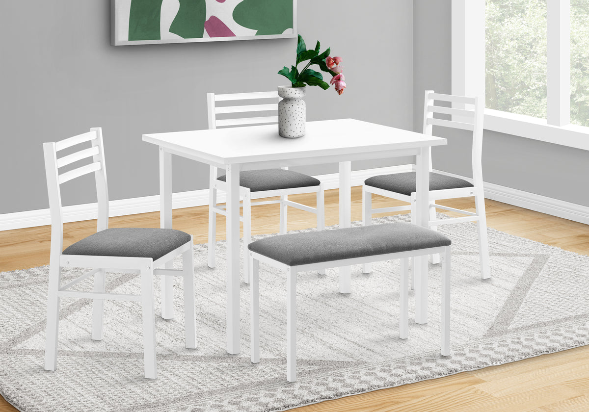 Parisa White Metal Dining Set (Set of 5) | Ortholuxe Home