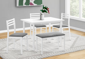 Parisa White Metal Dining Set (Set of 5) | Ortholuxe Home