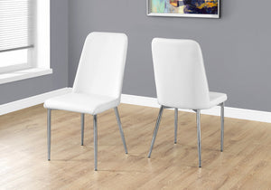 Parisa White Leather-Look & Chrome Dining Chair (Set of 2) | Ortholuxe Home