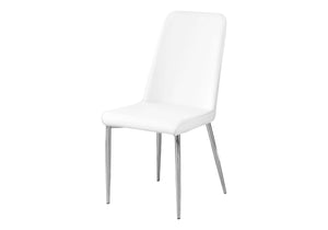 Parisa White Leather-Look & Chrome Dining Chair (Set of 2) | Ortholuxe Home - Photo 2