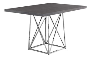 Regent Grey & Chrome Metal Dining Table | Ortholuxe Home - Photo 2