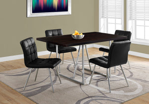 Sloane Espresso & Chrome Metal Dining Table | Ortholuxe Home