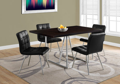 Sloane Espresso & Chrome Metal Dining Table | Ortholuxe Home