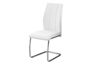 Tessa White Leather-Look & Chrome Dining Chair (Set of 2) | Ortholuxe Home - Photo 2