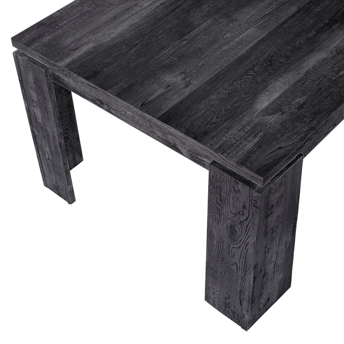 Uma Black Reclaimed Wood-Look Dining Table | Ortholuxe Home - Photo 5