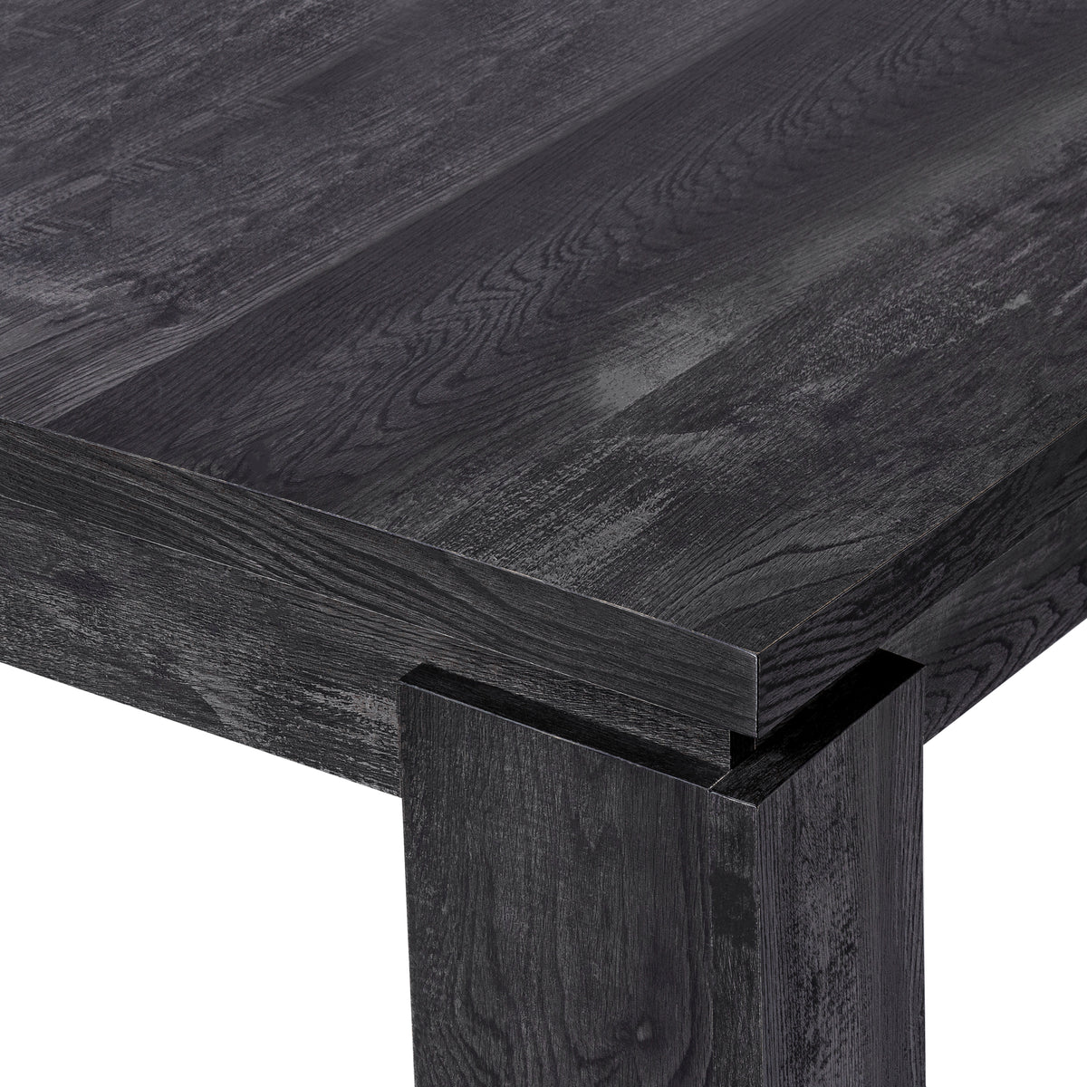 Uma Black Reclaimed Wood-Look Dining Table | Ortholuxe Home - Photo 6