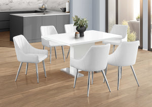 Vesper High Glossy White Dining Table | Ortholuxe Home