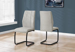 Astor Grey Fabric & Black Metal Dining Chair (Set of 2) | Ortholuxe Home
