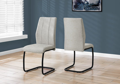 Astor Grey Fabric & Black Metal Dining Chair (Set of 2) | Ortholuxe Home