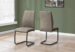 Astor Taupe Fabric & Black Metal Dining Chair (Set of 2) | Ortholuxe Home