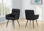 Astor Black Leather-Look Dining Chair (Set of 2) | Ortholuxe Home