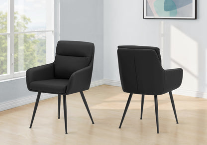 Astor Black Leather-Look Dining Chair (Set of 2) | Ortholuxe Home