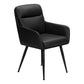 Astor Black Leather-Look Dining Chair (Set of 2) | Ortholuxe Home - Photo 2