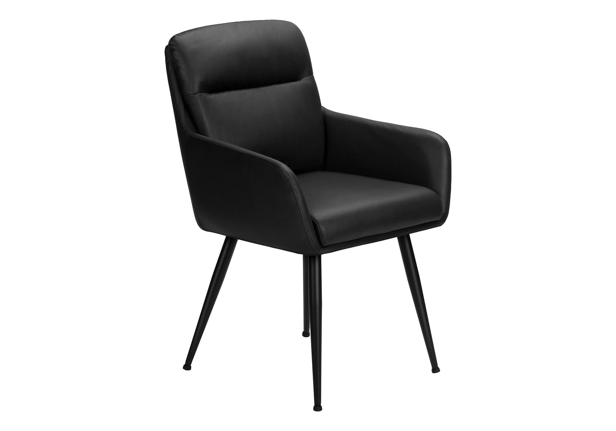 Astor Black Leather-Look Dining Chair (Set of 2) | Ortholuxe Home - Photo 2