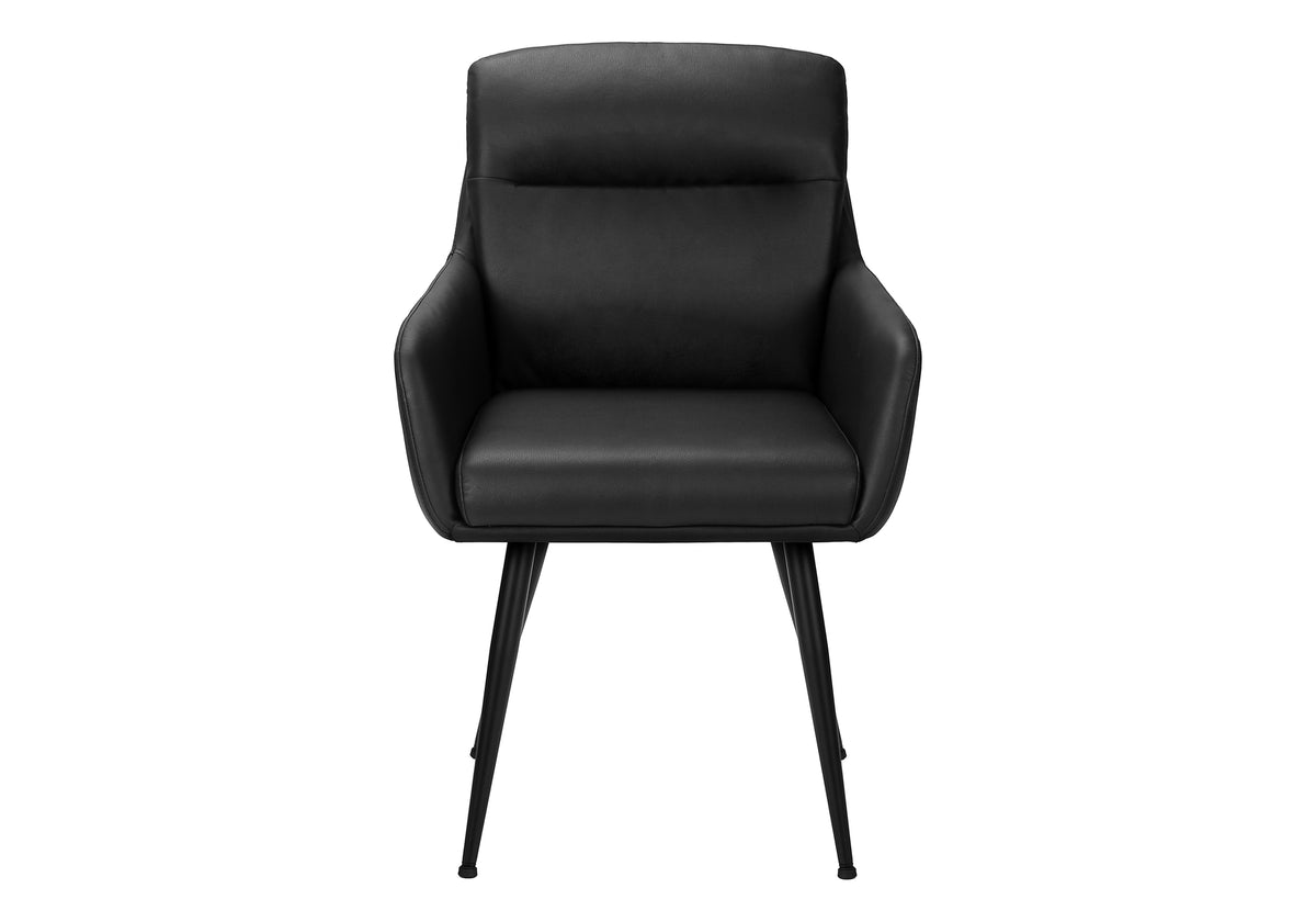 Astor Black Leather-Look Dining Chair (Set of 2) | Ortholuxe Home - Photo 3