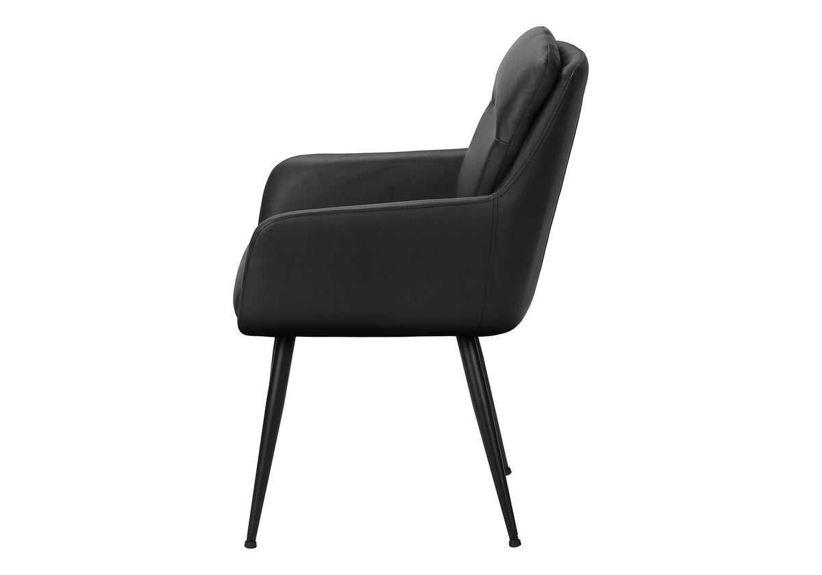 Astor Black Leather-Look Dining Chair (Set of 2) | Ortholuxe Home - Photo 4