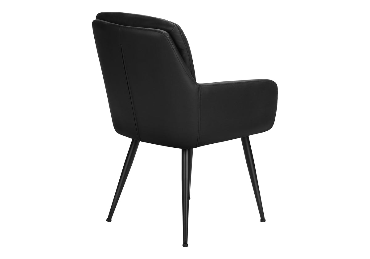 Astor Black Leather-Look Dining Chair (Set of 2) | Ortholuxe Home - Photo 6