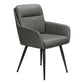 Astor Grey Leather-Look & Black Metal Dining Chair (Set of 2) | Ortholuxe Home - Photo 2
