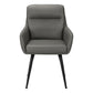 Astor Grey Leather-Look & Black Metal Dining Chair (Set of 2) | Ortholuxe Home - Photo 3