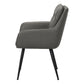 Astor Grey Leather-Look & Black Metal Dining Chair (Set of 2) | Ortholuxe Home - Photo 4